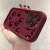 Black purple delicious cherry pattern phone case suitable for iPhone 17 16 15 14 13 12 11 Pro/Max/Plus anti drop and shockproof