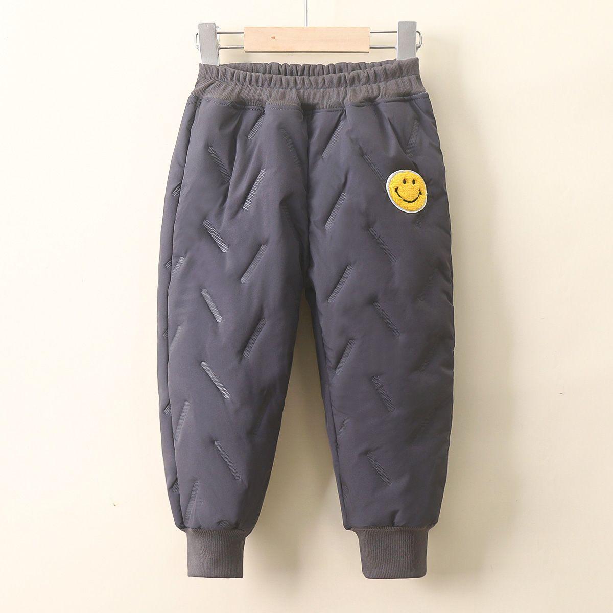 

Детские хлопковые штаны, три слоя утепленной подкладки и утепленные зимние штаны, ветрозащитные теплые штаны для маленьких детей 80