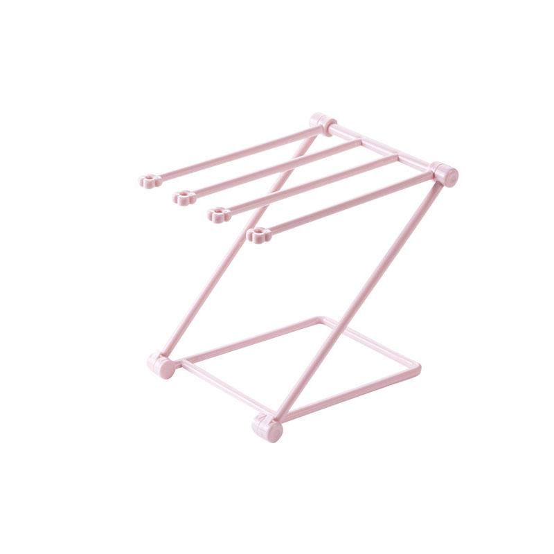 Punch-Free Desktop Folding Vertical Towel Rack Kitchen Dishwashing Rag Storage Counter Top Rack Organizer