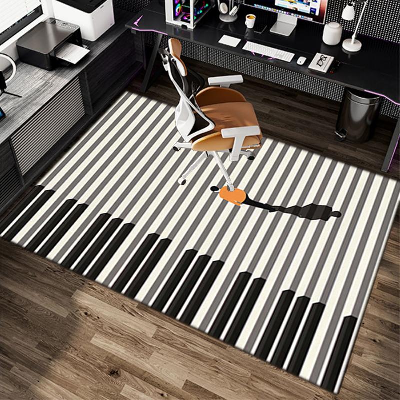 1Pc Piano keys music Printed circular carpet, home door mat, outdoor travel protection carpet A12