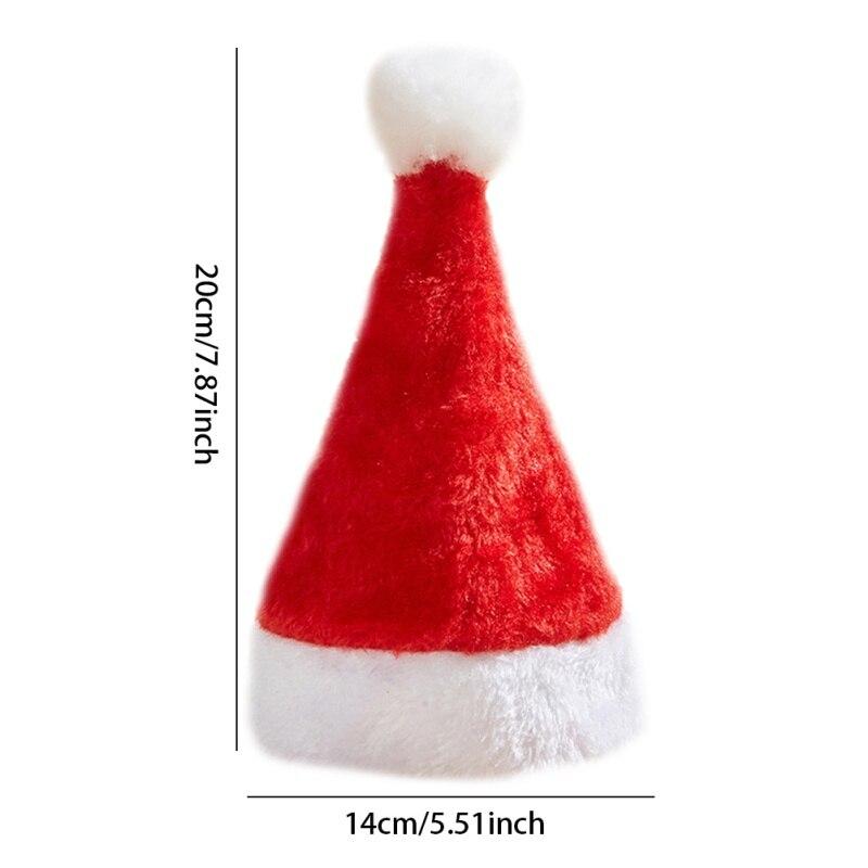 Dog Cat Hat Merry Christmas Decorations Christmas Pet Plush Santa Hat for Small Medium Dog Cats Machine Washable