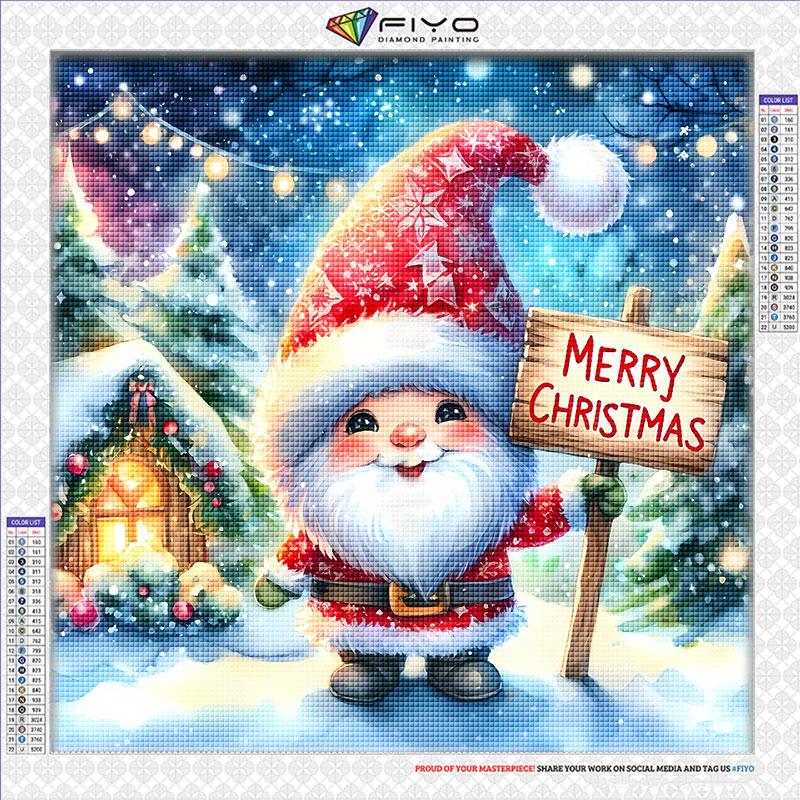 Diamantové malování Nové 2024 Vánoce Santa Claus 5D DIY Plná diamantová mozaiková umělecká kreslená trpasličí výšivka Domácí dekorace quadro