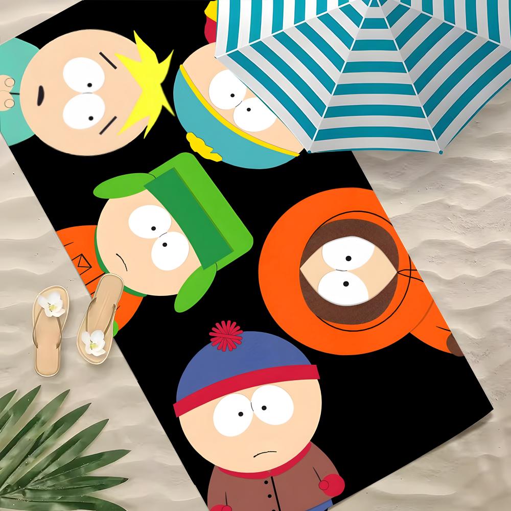 S-South Park Towel Polyester Beach Towel Quick Dry Sand Free Bath Towel For Summer Pool Travel Vacation