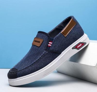 Herren Freizeitschuhe Yuechen Neue Alte Peking Stoff Denim Herren Sneaker Rutschfest Abriebfest Low-Top Canvas Schuhe