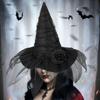 Baroque Baroque Witch Hat Velvet Cloth Wizard Cap Portable Halloween Witch Hat  Night Club