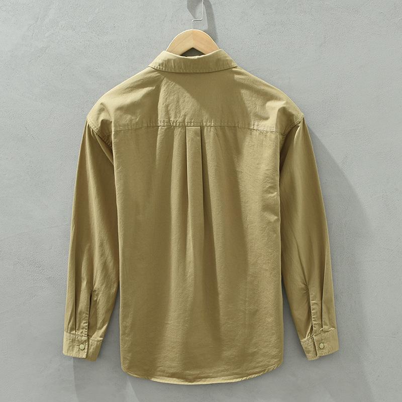 Japanese Style Cargo Shirts for Men New Fashion Casual Long Sleeve 100% Cotton Mens Shirts Spring and Autumn Streetwear Loose Tops Youth