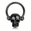 Bobisty 1Pc Stainless Steel Septum Ring Septum Jewelry Daith Piercing Jewelry Daith Earrings for Girls Septum Clicker Black