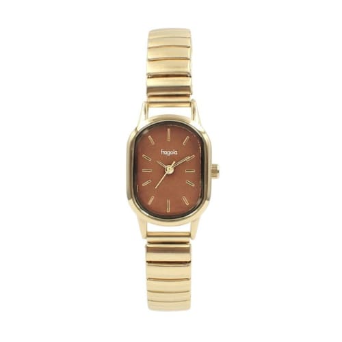 

Follow Fragola Oval Color Accordion Watch N04622A-5 GD Women s Gold
