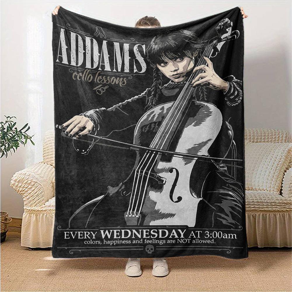 1pc Addams Cello Soft Flannel All Season Throw for Home, Office, Outdoor UseDurable Comfort Soft Warm Throw for Home