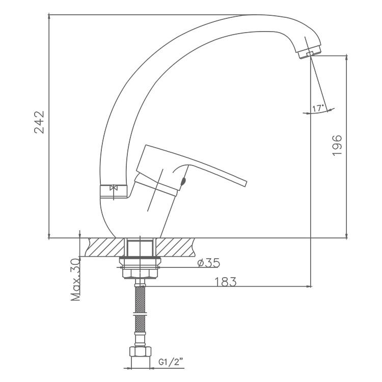 Best Selling Hot and Cold Zinc Alloy Kitchen Basin Faucet Big Bend Mixed Water Wash Faucet