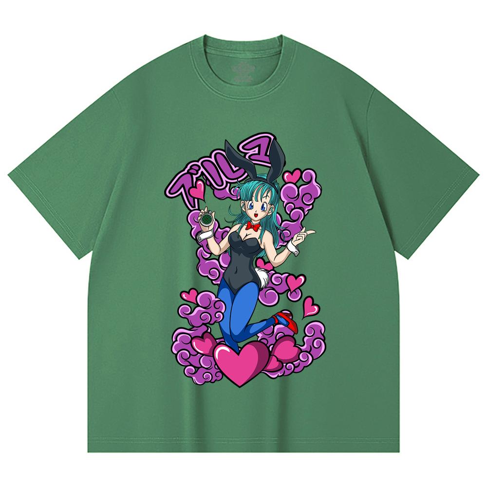 230 Gsm 100% Cotton Dragon Ball V28 Bunny Bulma Print Unisex Heavy Cotton T Shirt