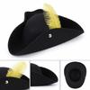 Classic Retro Tricorn Hat Wide Brim Pirate Headwear Pirate Feathers Hat  Halloween Party
