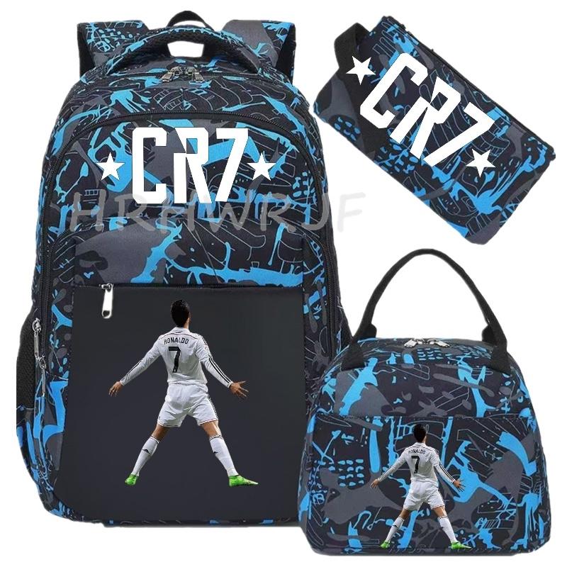 Sports CR7 Camouflage Backpacks With Lunch Bag Men&Women's Casual Canvas School Bags Simple Dual-Shoulder Bag Laptop Travel Bag