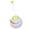 Cat Turntable Toy 2 Level Interactive Exercise Kitten Track Tower Puzzle Toy with Rolling BallYellow