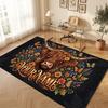 Highland Cow Theme Soft Crystal Velvet Rug Custom Name & Text Print Non Slip Floor Rug for Bedroom Living Room