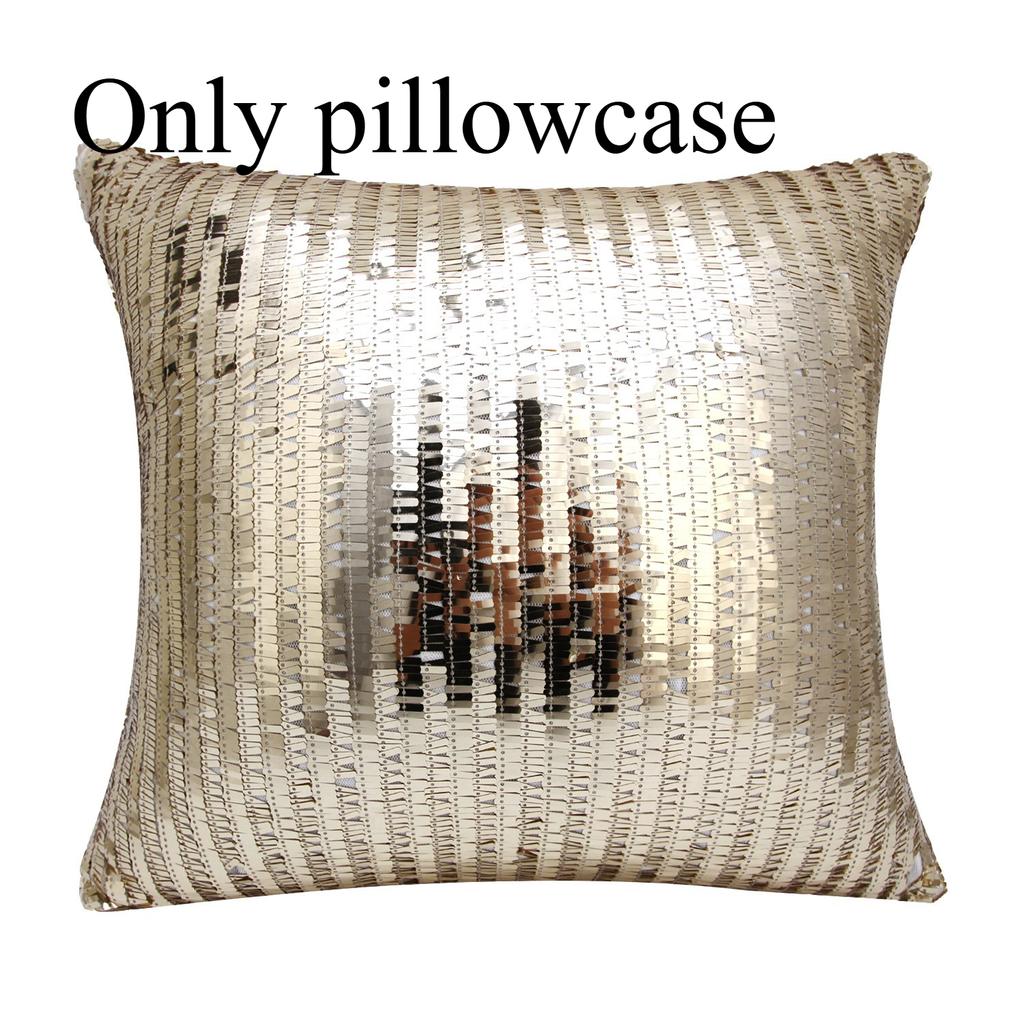 1pcs/set Modern Sequin Pillow Cover - Polyester Cushion Case for Sofa Bed Solid Color Home Decor Throw Pillow Slip Cover