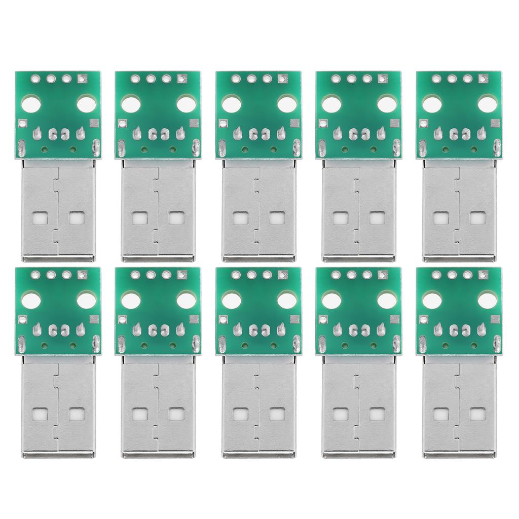 10Pcs USB Type A Male Plug To DIP Adapter Board 4 Pin 2.54mm Pitch