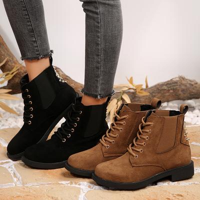 Women Ankle Boots Comfortable Outdoor Flats Shoes 2026 Winter New Short Boots Walking Designer Fashion Round Toe Shoes Women