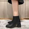 Fashion Elegant with Medium Heels Warm Woman Short Shoes Waterproof Leather Ankle Boots for Women Autumn Winter Y2k Booties On Promotion