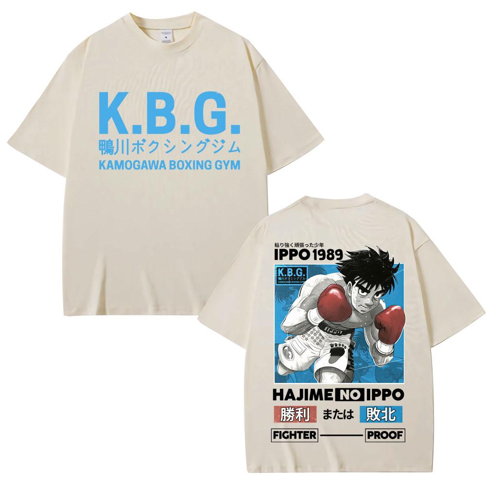 Anime Hajime No Ippo Graphic Tshirts Kamogawa Boxing Gym Harajuku Unisexga T Shirts Makunouchi Takamura KGB Loose Cotton T Shirt
