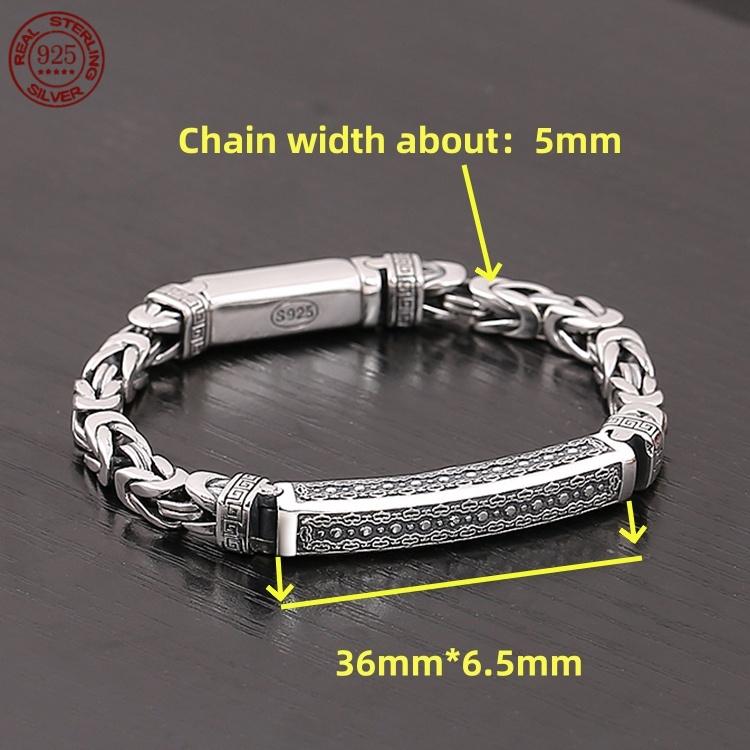 925 Sterling Silver  Horus Eye of God Cuban Bracelet Men's Fashion Hip Hop Simple Gift Fashion Jewelry Accessories