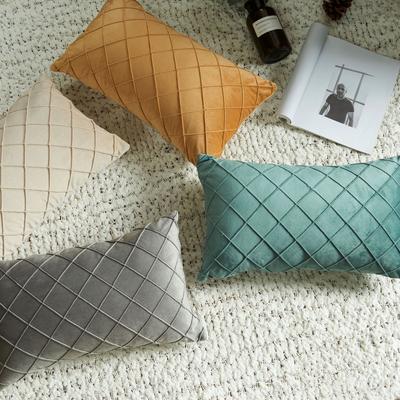 New Dutch Velvet European Style Model House Plaid Embroidered Diamond Pattern Pillowcase Fashionable Ins Style Pillowcase