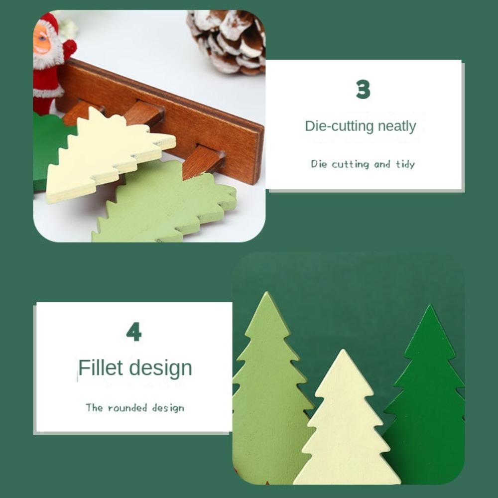 Pine Tree Table Ornament Wooden Shooting Props  New Years Party Gifts Supplies