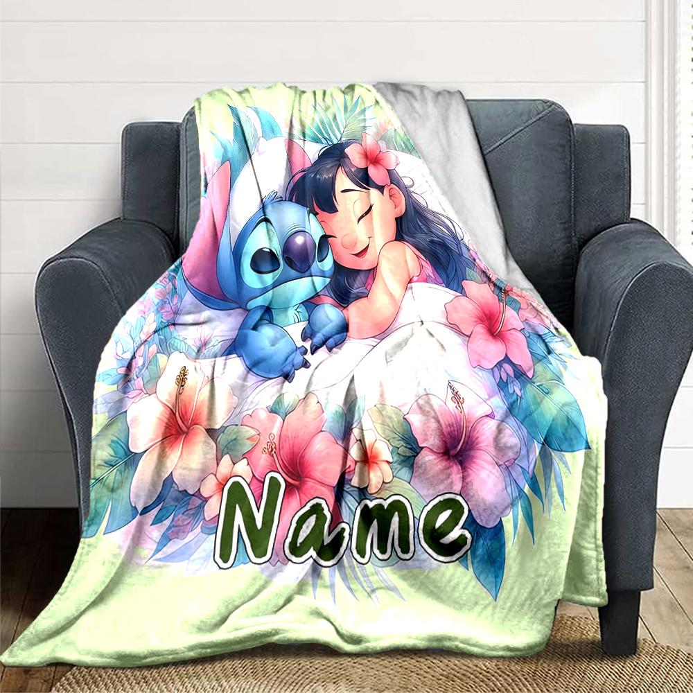 Custom Name Lilo Stitch Dreamscape blanket for Couch & Bed, Plush Cozy Fuzzy Blanket Super Soft & Warm Blankets for Fall and Winter. 0908408