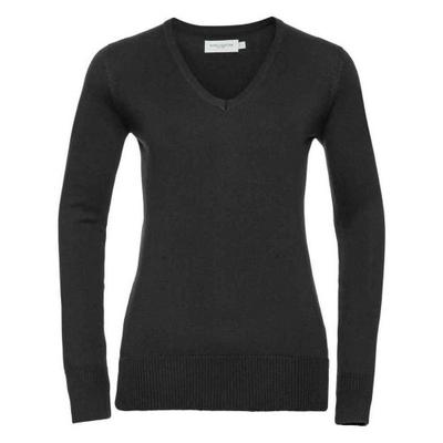 Womens/Ladies Marl V Neck Sweatshirt