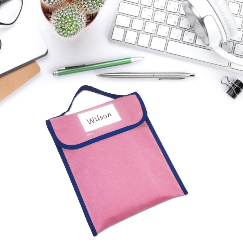File Bag with Clear Label Window School Book Bag Portable Document Folder