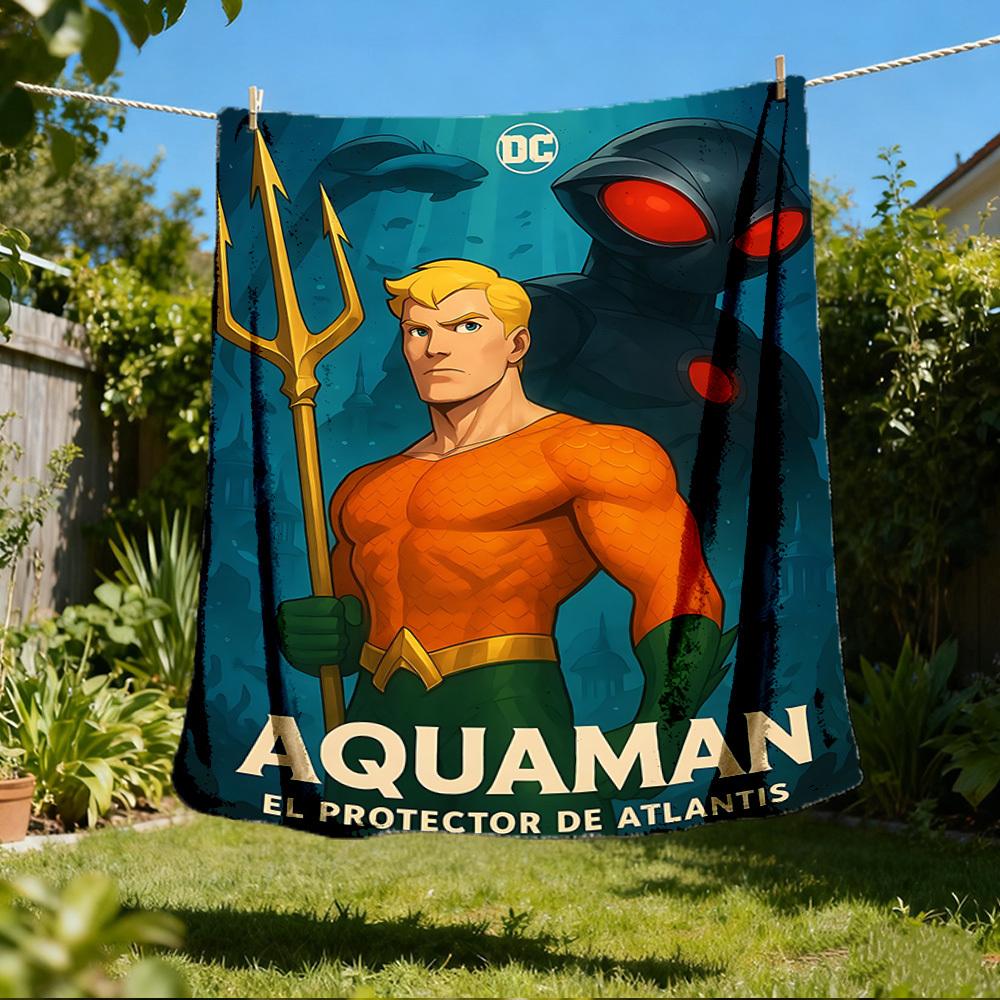 

1pc Aquaman Outdoor Flannel Throw Blanket Soft, Lightweight & Warm for Sofa, Office 80x120cm
