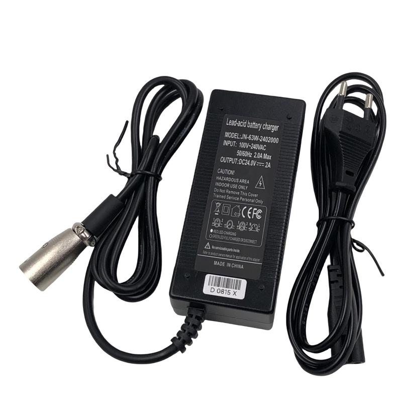 Cargador de 24V 2A para Silla de Ruedas Carrito de Golf Conector XLR Cargador Silencioso Razor E150 Razor E200 Razor E225S Razor E300 Razor E32