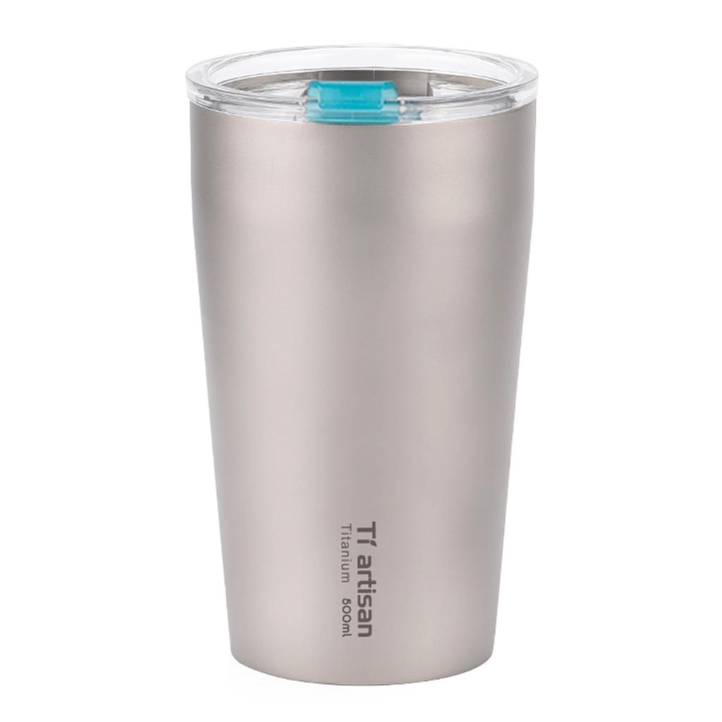 500ml Outdoor Titanium Teacup Double Wall Camping Beer Cup 500ml Water Cup with Lip Camping Equipment Picnic Cookware