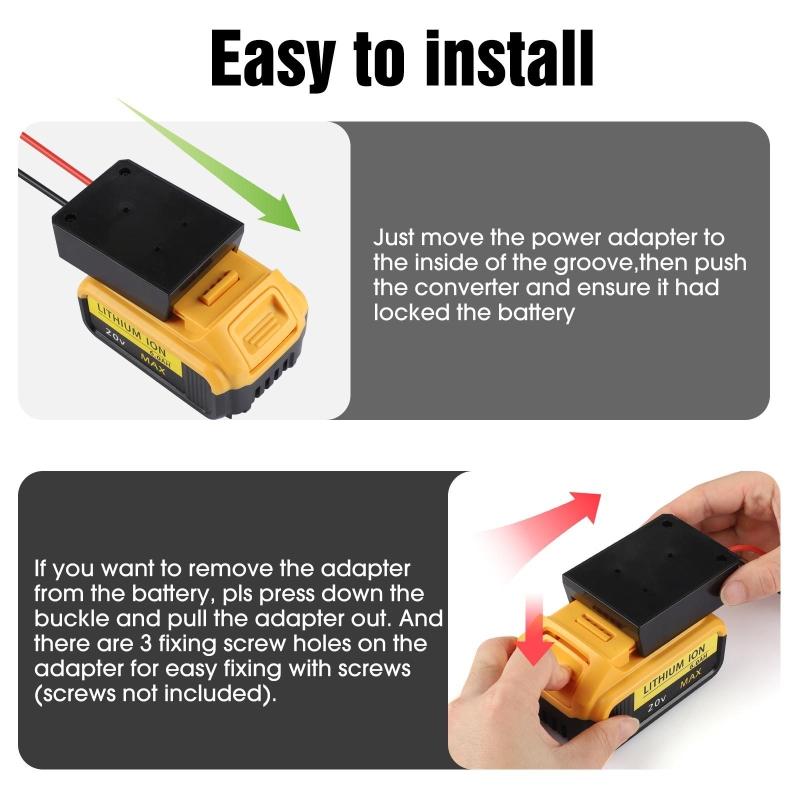 Power Connector Adapter Dock Holder With I/O Switch for 14.4-60V Li-Ion Battery Power Tool Battery Converters