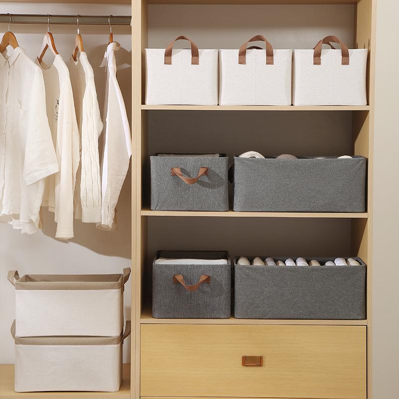 New Drawer Storage Basket Household Closet Clothes Trouser Clothes Organizer Basket Cotton and Linen Storage Boxes160gsm