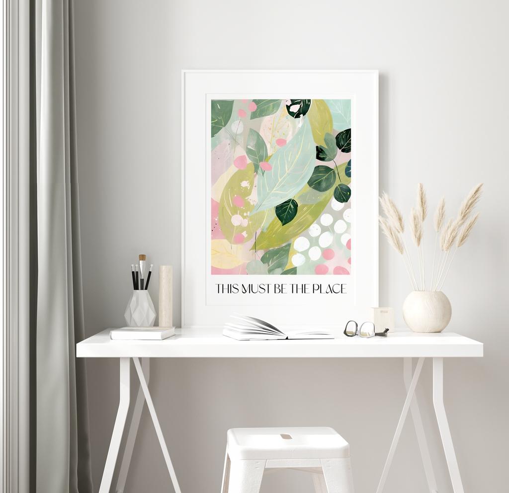 Poster Green Leaves Composition