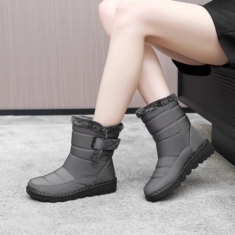 Women's Velcro Winter Cold -40 ° Thickened Padded Waterproof Comfortable Warm Lightweight Hiking Non-slip Thick Sole Cushioning Snow Boots