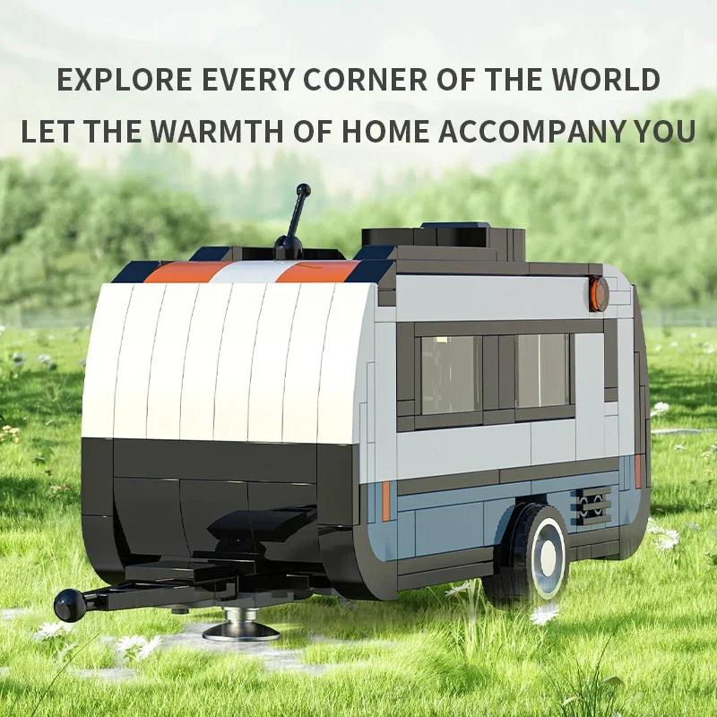 393 Teile Reise Wohnmobil Anhänger Bausteine Camping Fahrzeug Modell Montage Steine Spielzeug Ornamente Kinder Geburtstag Halloween Geschenke