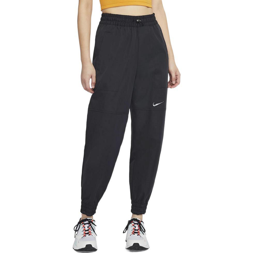 Nike SS22 Solid Color Logo Print Cuffed Sports Pants Women bottoms Black DN4848-010