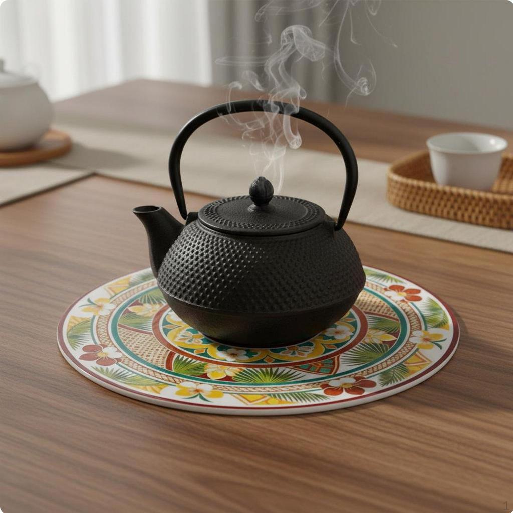 Bohemian Ceramic Coaster HeatResistant Design Cup Mats NonSlip Mandala Pattern Mat for