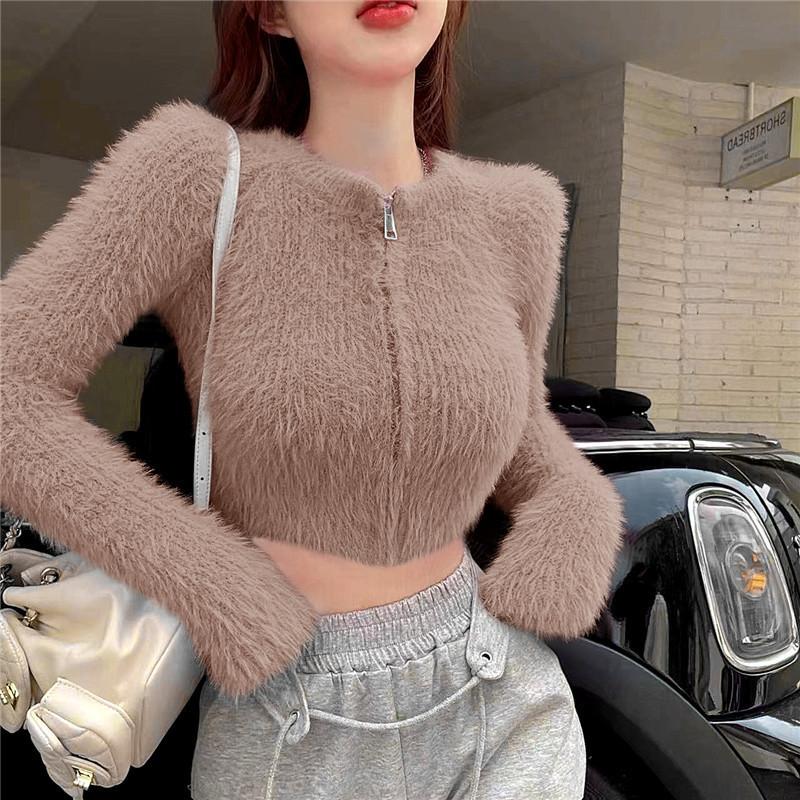Celebrity Style Knitted Cardigan Women's Outerwear Top Trendy Autumn and Winter New Slim Temperament Short Sweater