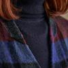 MAXZA Handmade Wool Check Long Coat Scarf Set Zd11hc005nh