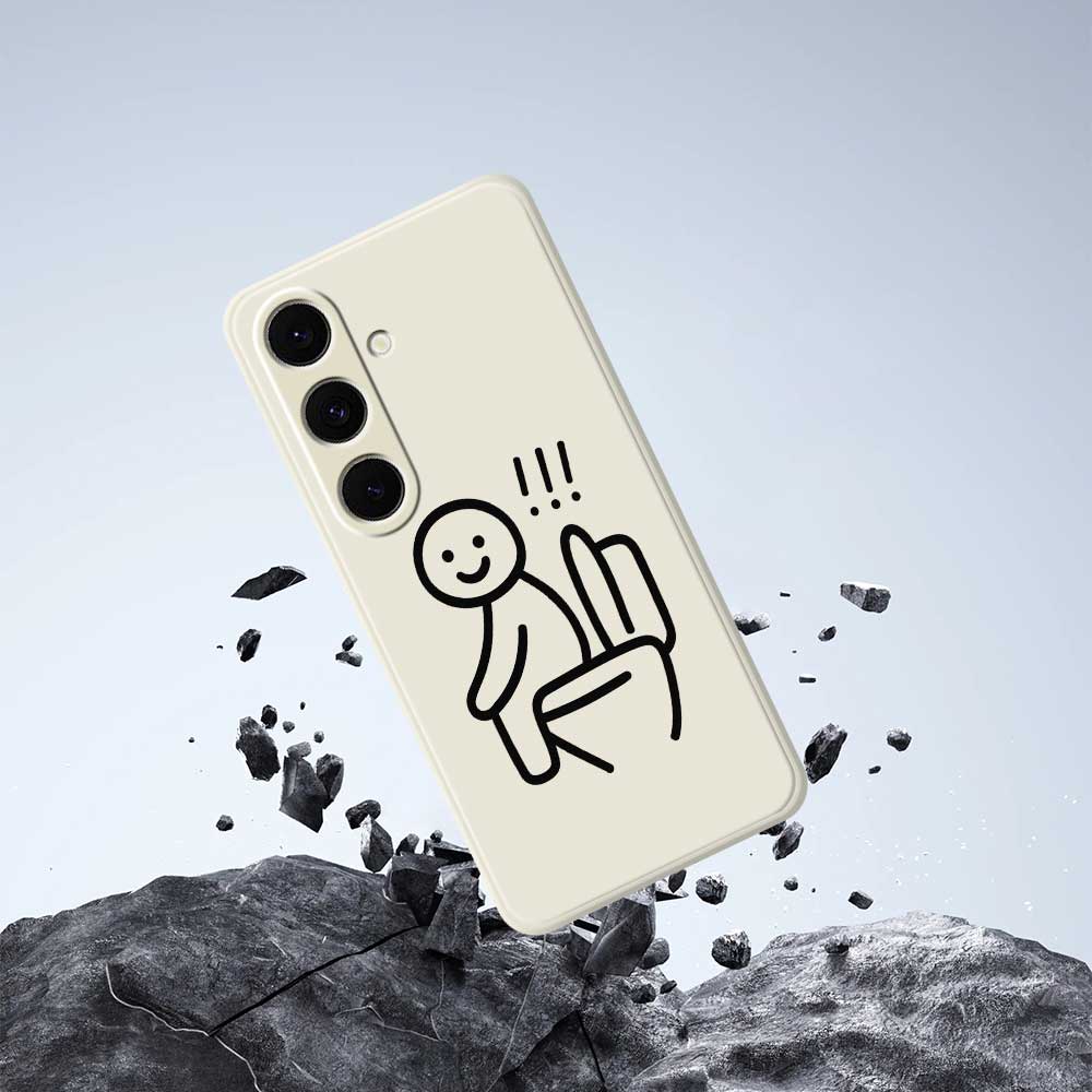 For Samsung Galaxy S24 FE Case Stickman Toilet Pattern Printing Straight Edge TPU Phone Back Cover