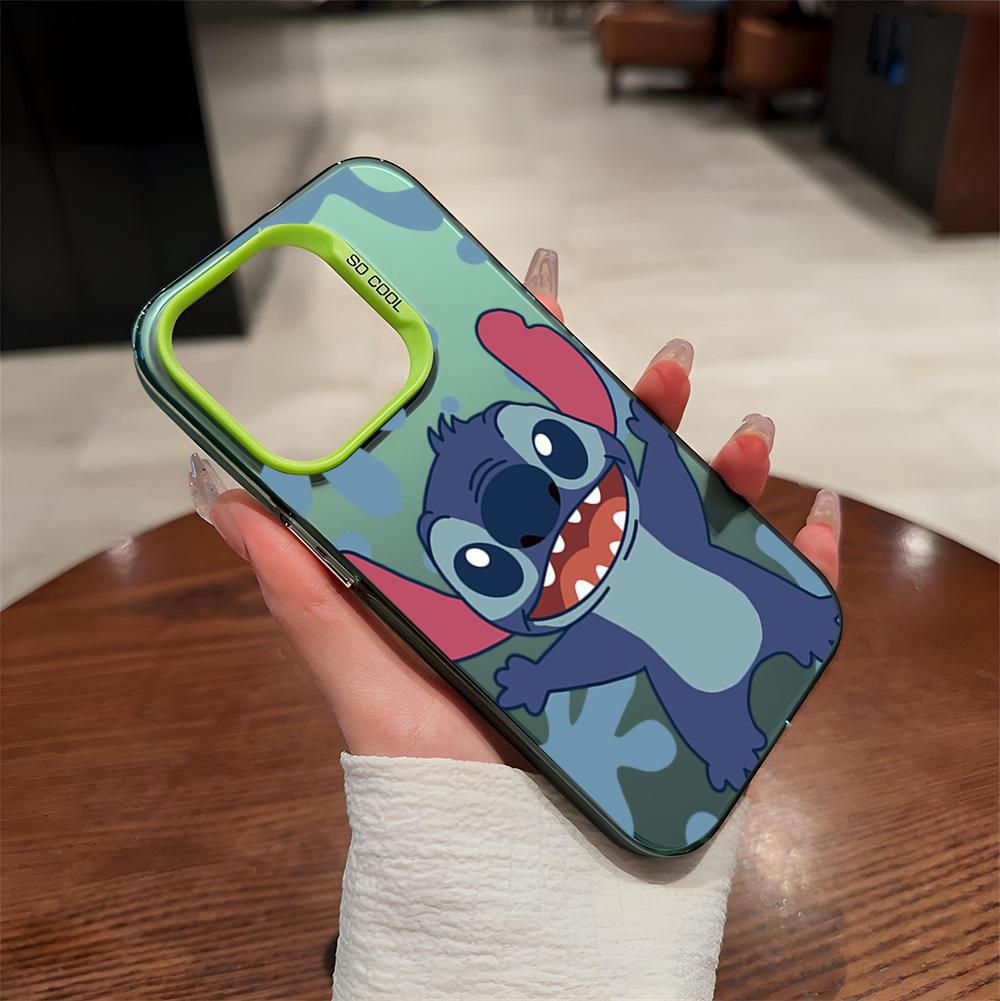 Stitch Cartoon Mobile Phone Case Apple 17promax Cute Anti-drop Colored Silver iPhone16 Mobile Phone Case Couple Model