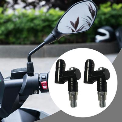 Motorcycle Mirror Extenders 2 Pieces Motorcycle Mirror Risers Extending Aluminum 360 Degree Adjustable Parts For Outdoor Riders