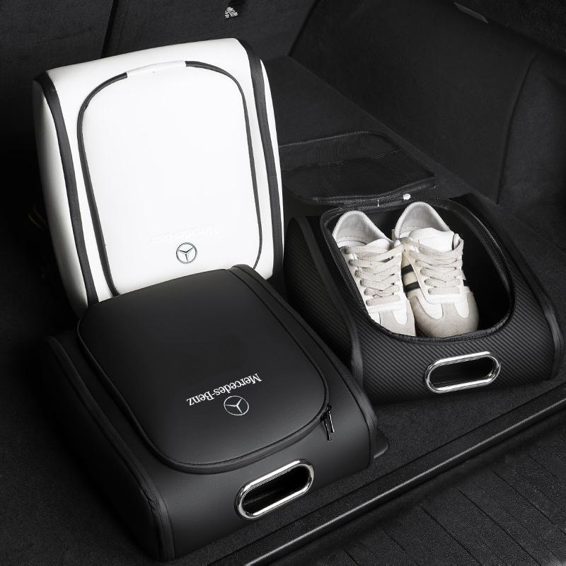 MEA4 Car Leather Storage Bag Outdoor Sneakers Sportswear Organizer Bag Accessories For Mercedes-Benz GLC X253 X254 C-Class W205 W206