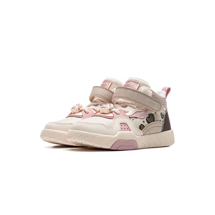 Li Ning Kids Synthetic Leather Woven Fashion Comfortable Non-Slip Shock Absorbing Wear-Resistant Breathable High-Top Kids Skate Shoes YKNU100-22