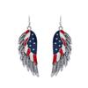Cross-Border Independence Day Flag Hat Slippers & Heart Earrings in Red, White, Blue Stripes