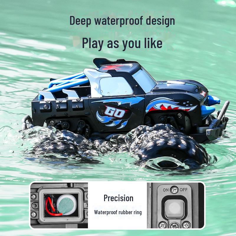 4WD Remote-Control Water & Land Monster Truck Toy for Kids