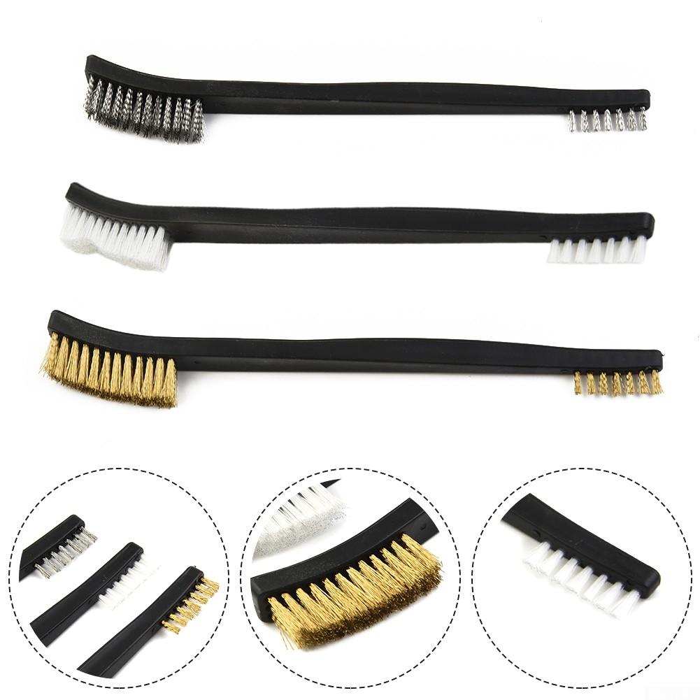 Wire Brushes Double Head Gold Nylon Stainless Steel